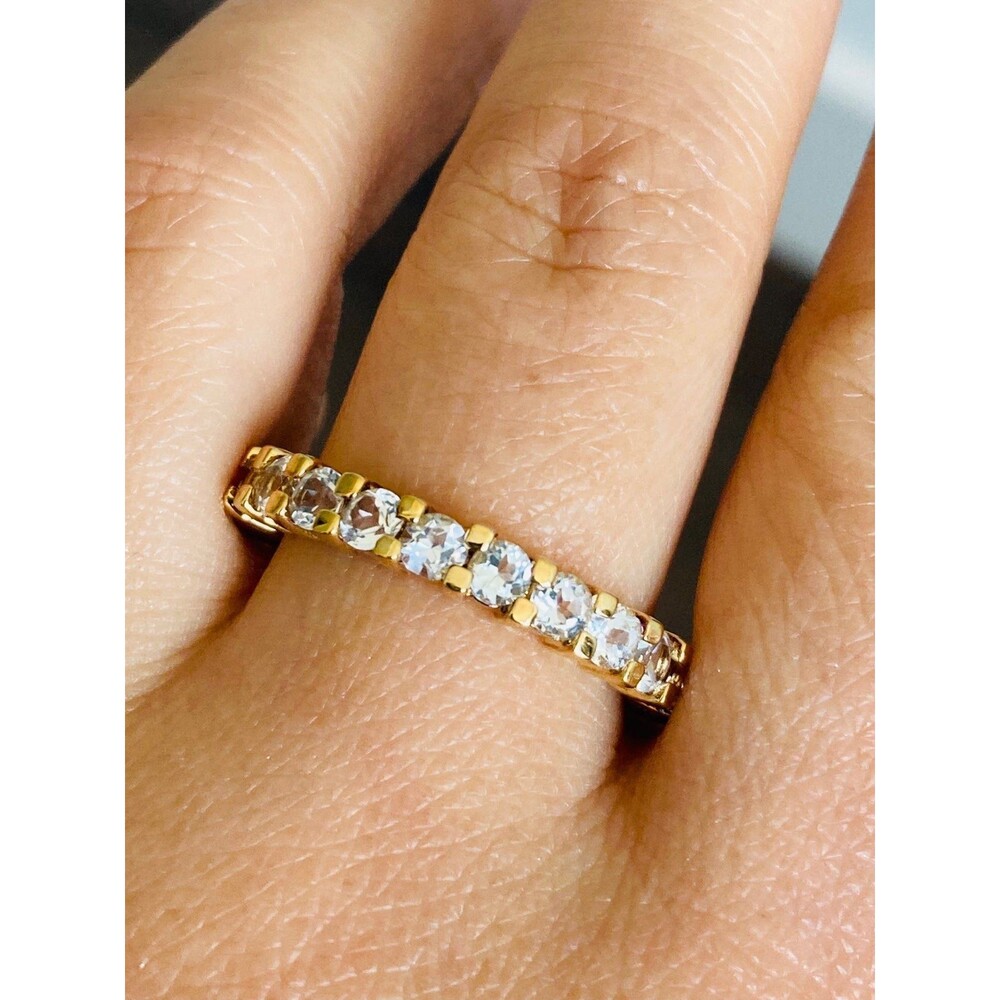 ADI 925 sterling silver 14kt gold vermeil eternity band ring size 8.25